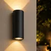 Moderne wandlamp, GU10 fitting, Aluminium, IP65, Zwart
