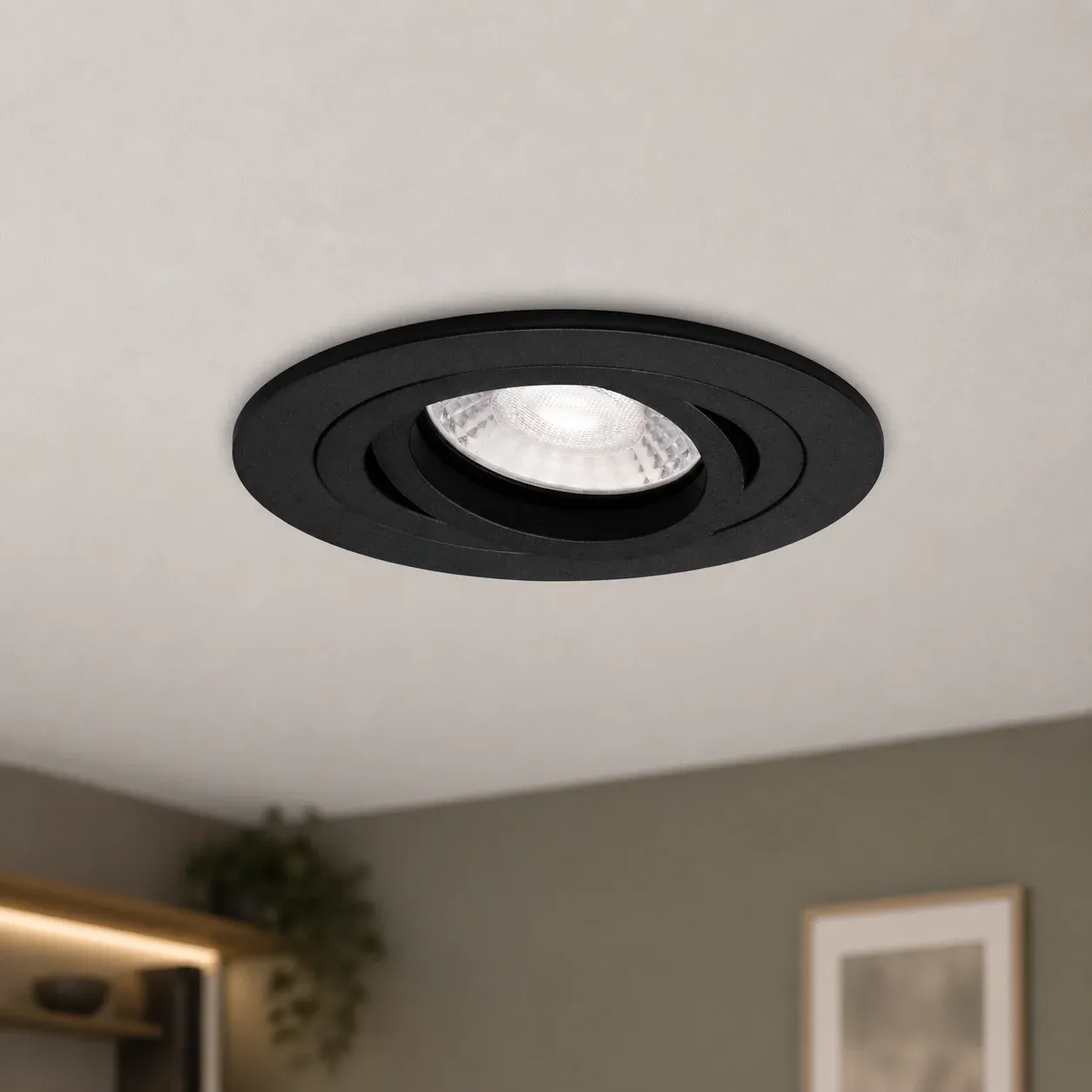 LED GU10 Inbouwspot Armatuur, Rond, Kantelbaar, IP20, Zwart