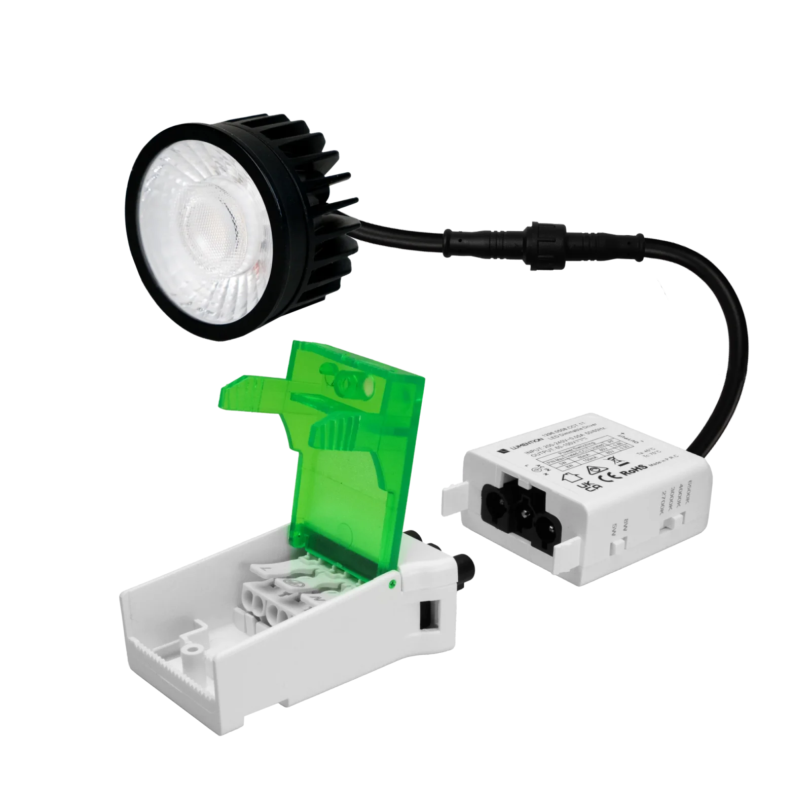 LED Module, 5W/8W, 4CCT, 2700K/3000K/4000K/6500K, IP44, Dimbaar, Zwart