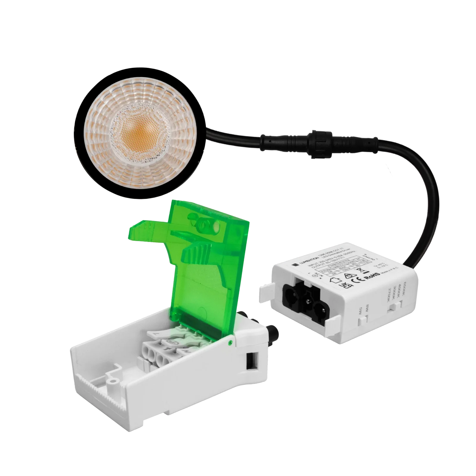 LED Module, 5W/8W, 4CCT, 2700K/3000K/4000K/6500K, IP44, Dimbaar, Zwart