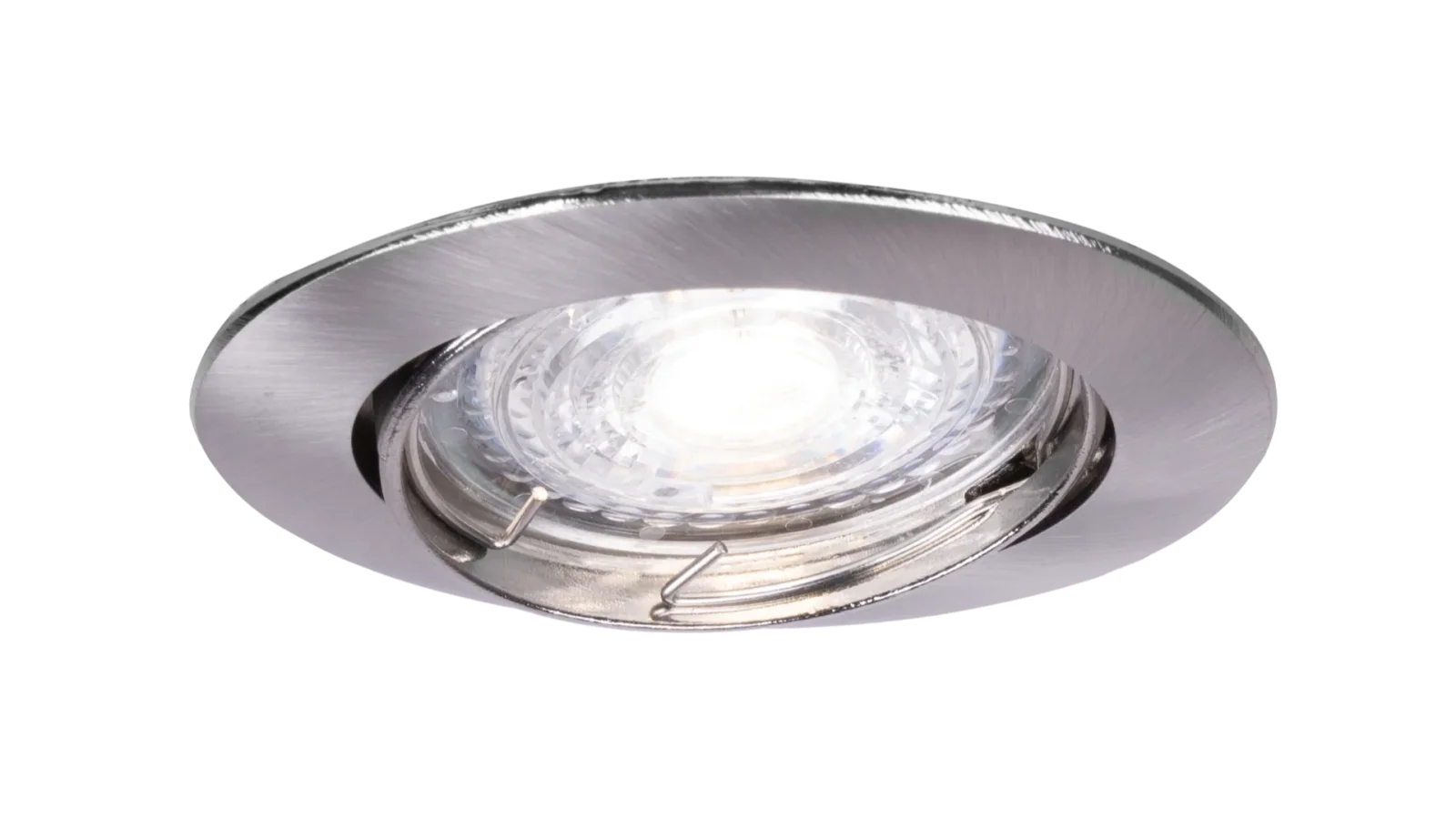 LED GU10 Inbouwspot Armatuur, Rond, Kantelbaar, IP20, Satijn Nikkel