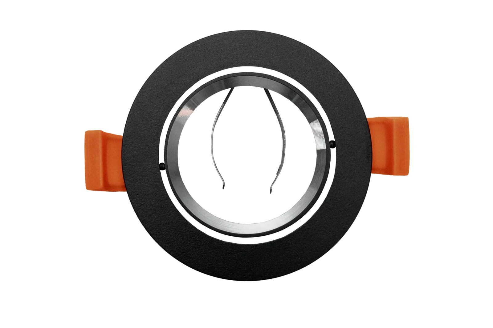LED GU10 Inbouwspot Armatuur, Rond, Kantelbaar, IP20, Mat Zwart + Zilver