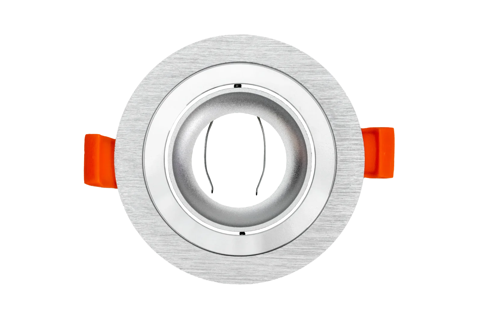 LED GU10 Inbouwspot Armatuur, Rond, Kantelbaar, IP20, Geborsteld Aluminium + Zilver