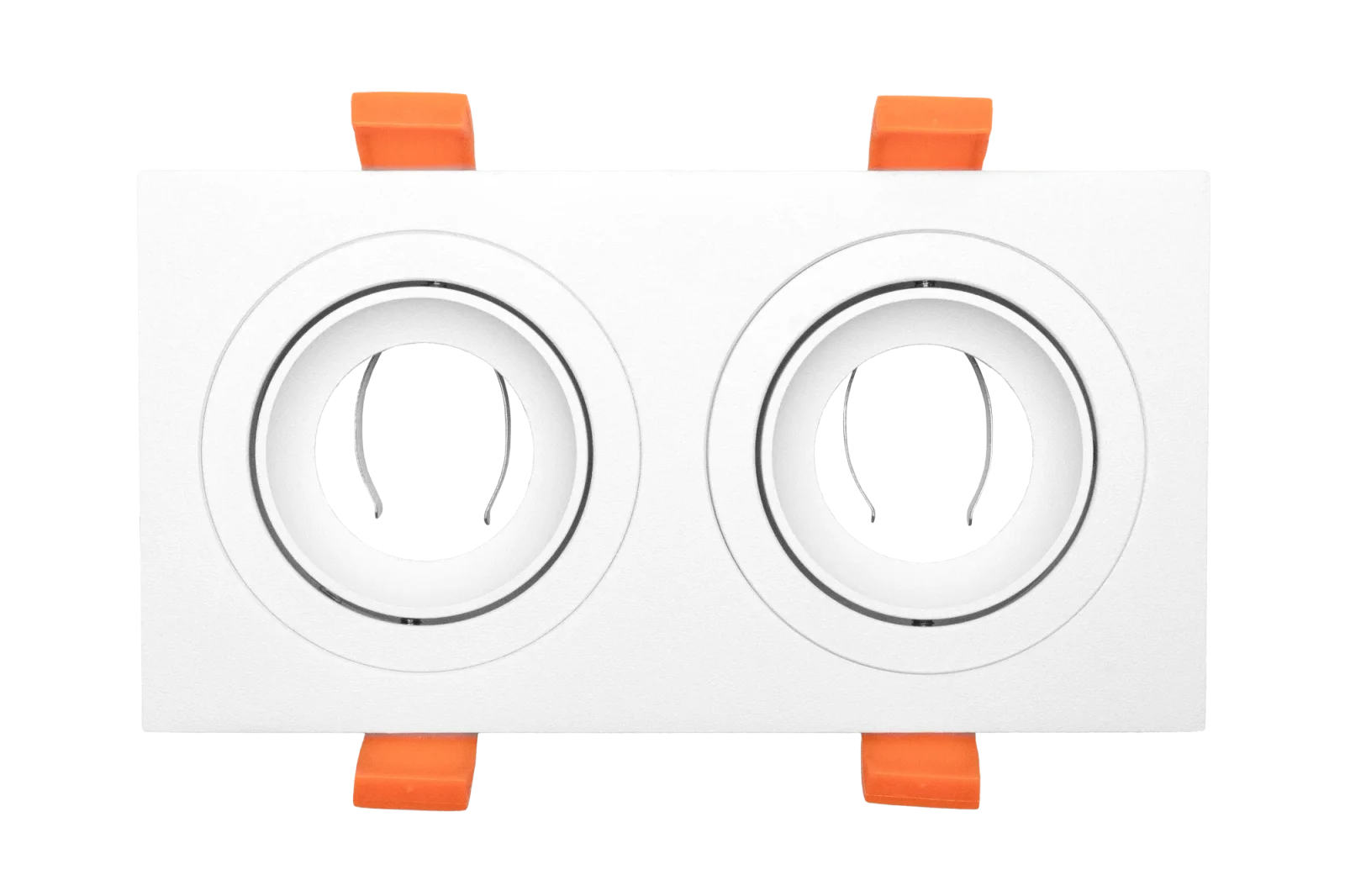 LED GU10 Inbouwspot Armatuur, Dubbel Vierkant, Kantelbaar, IP20, Wit