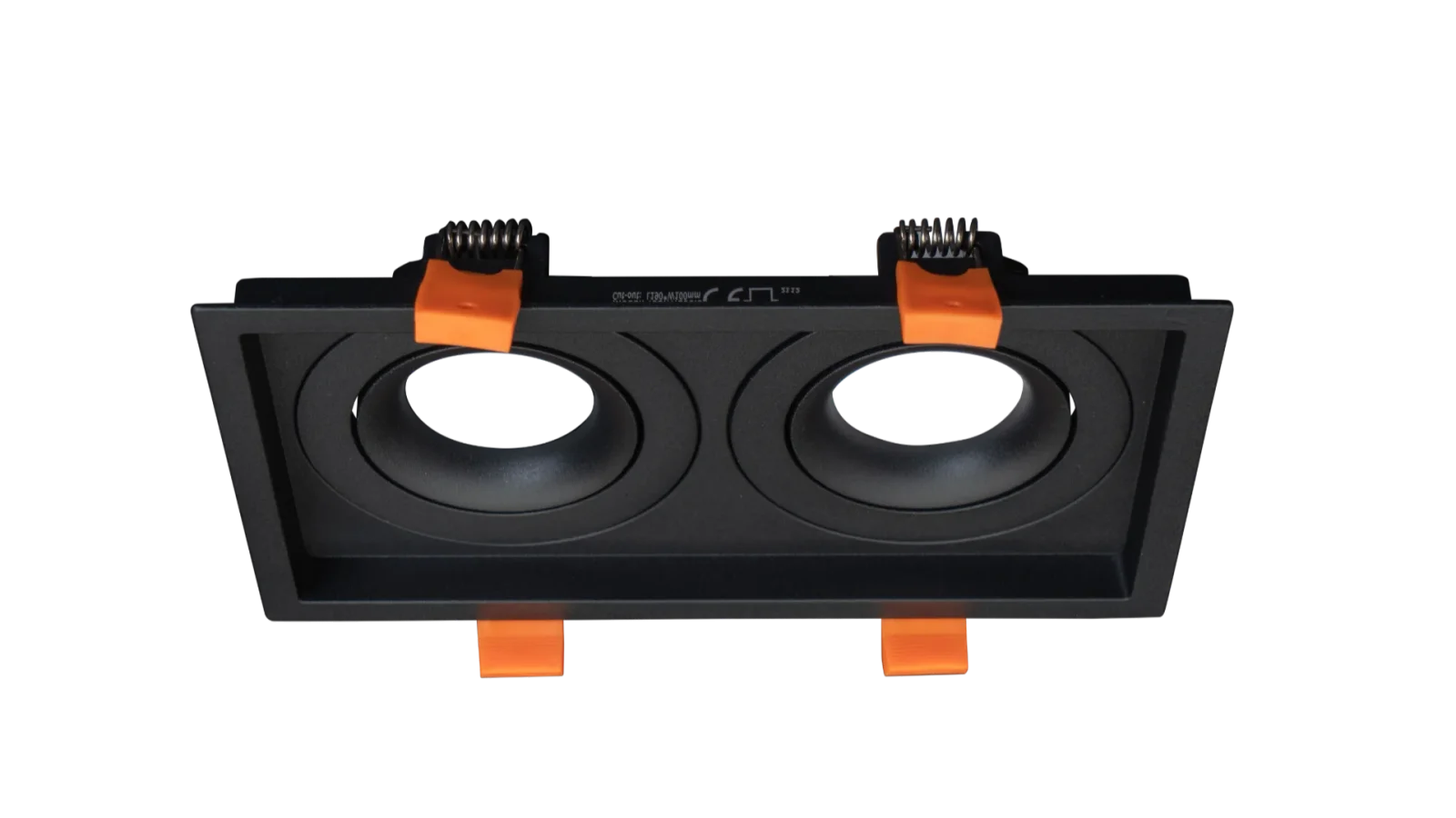 LED GU10 Inbouwspot Armatuur, Dubbel Vierkant, Mat Zwart