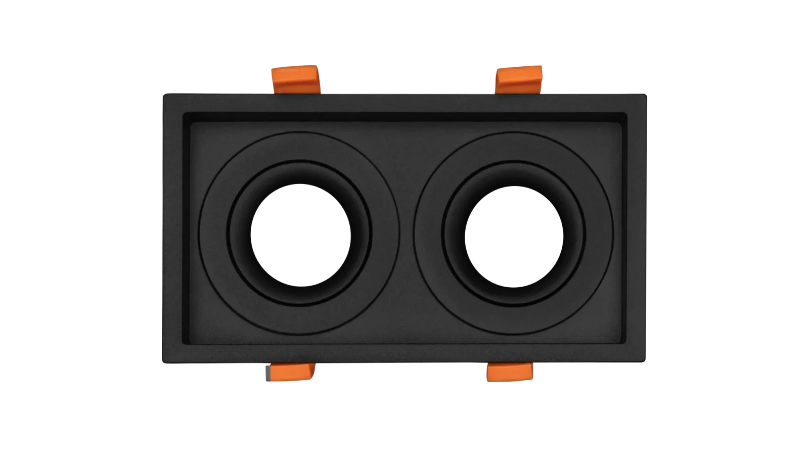 LED GU10 Inbouwspot Armatuur, Dubbel Vierkant, Mat Zwart