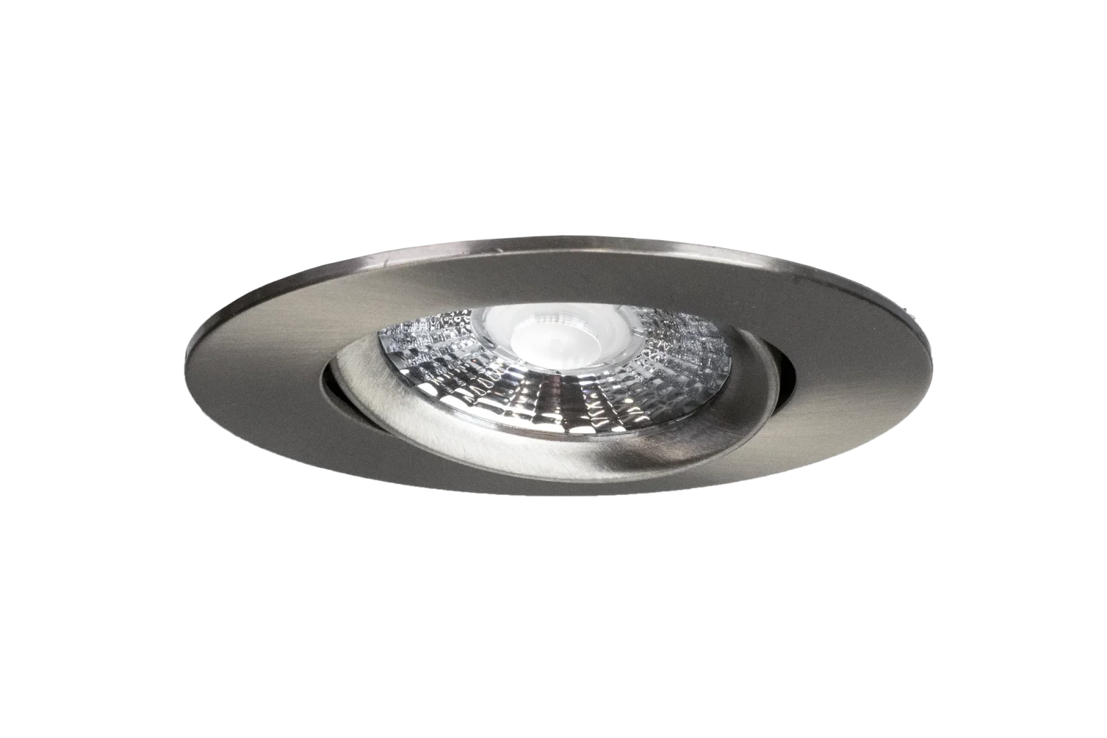 LED Inbouwspot, Rond, 6W, Dim to Warm, 1800K-3000K, IP54 front, Dimbaar, Satijn nikkel