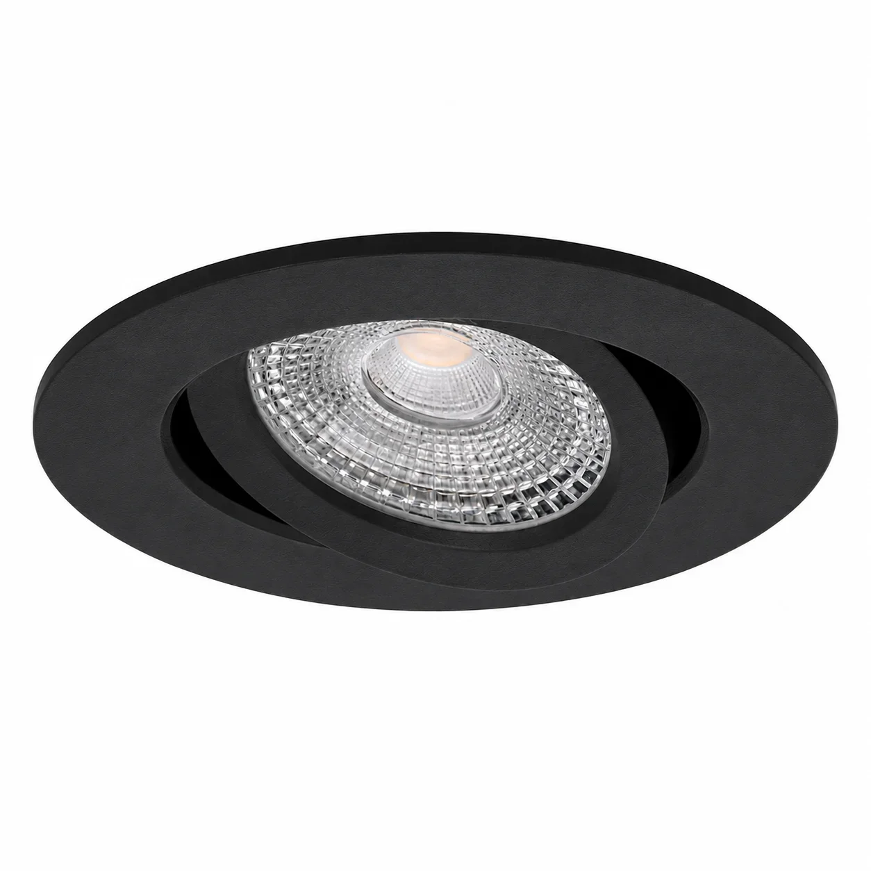 LED Inbouwspot, 6000K Koud Wit, Rond, Dimbaar, Zwart, IP44