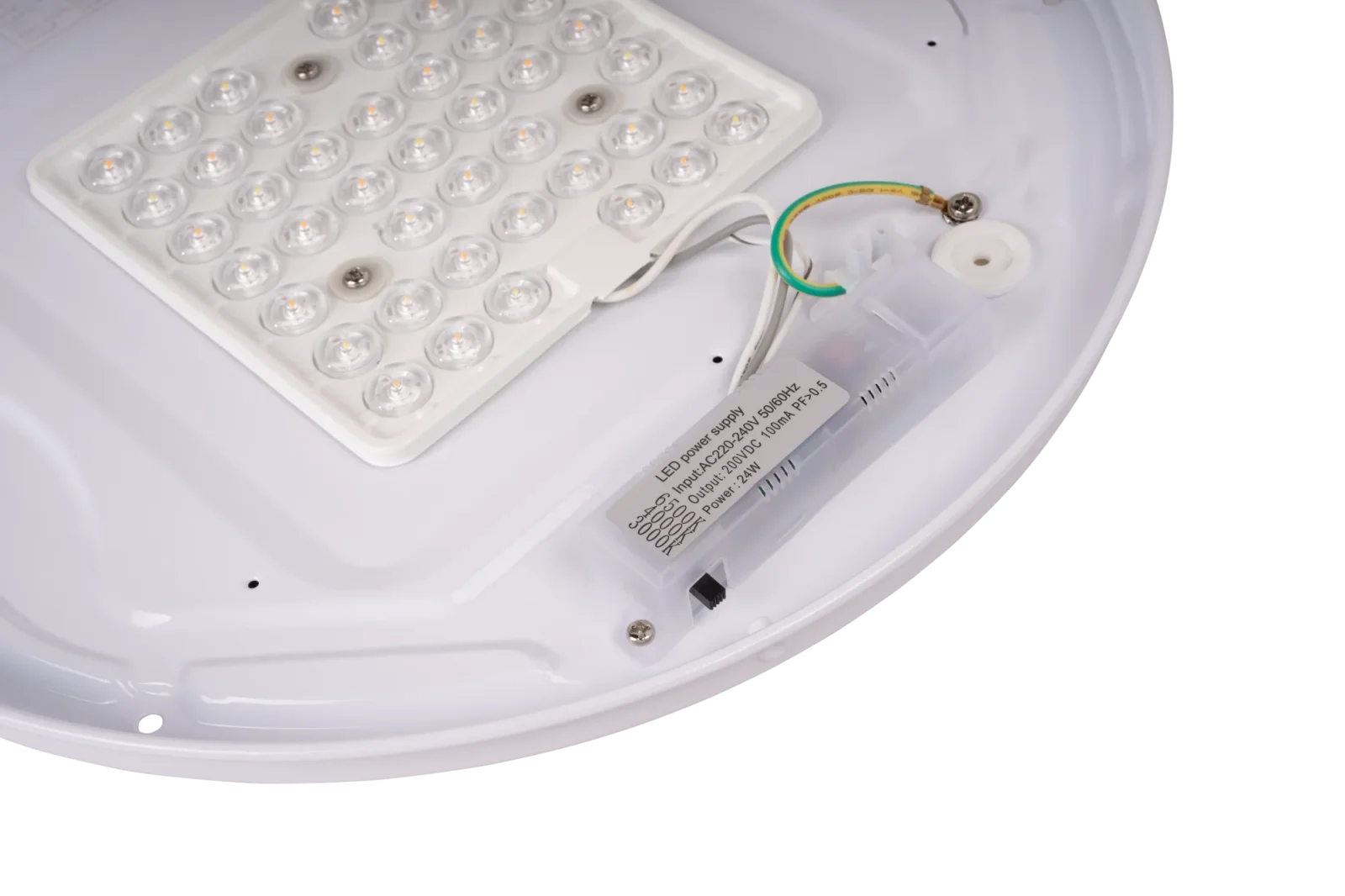 LED Wand- en Plafondarmatuur, 24W, 3CCT, 3000K/4000K/6000K, 2490lm, IP20, Wit