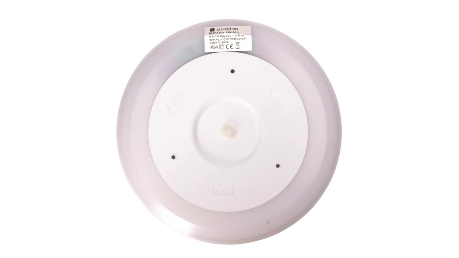 LED wand- en plafondarmatuur, 15W, 3CCT, 1250lm, IP54, 244 mm, Wit