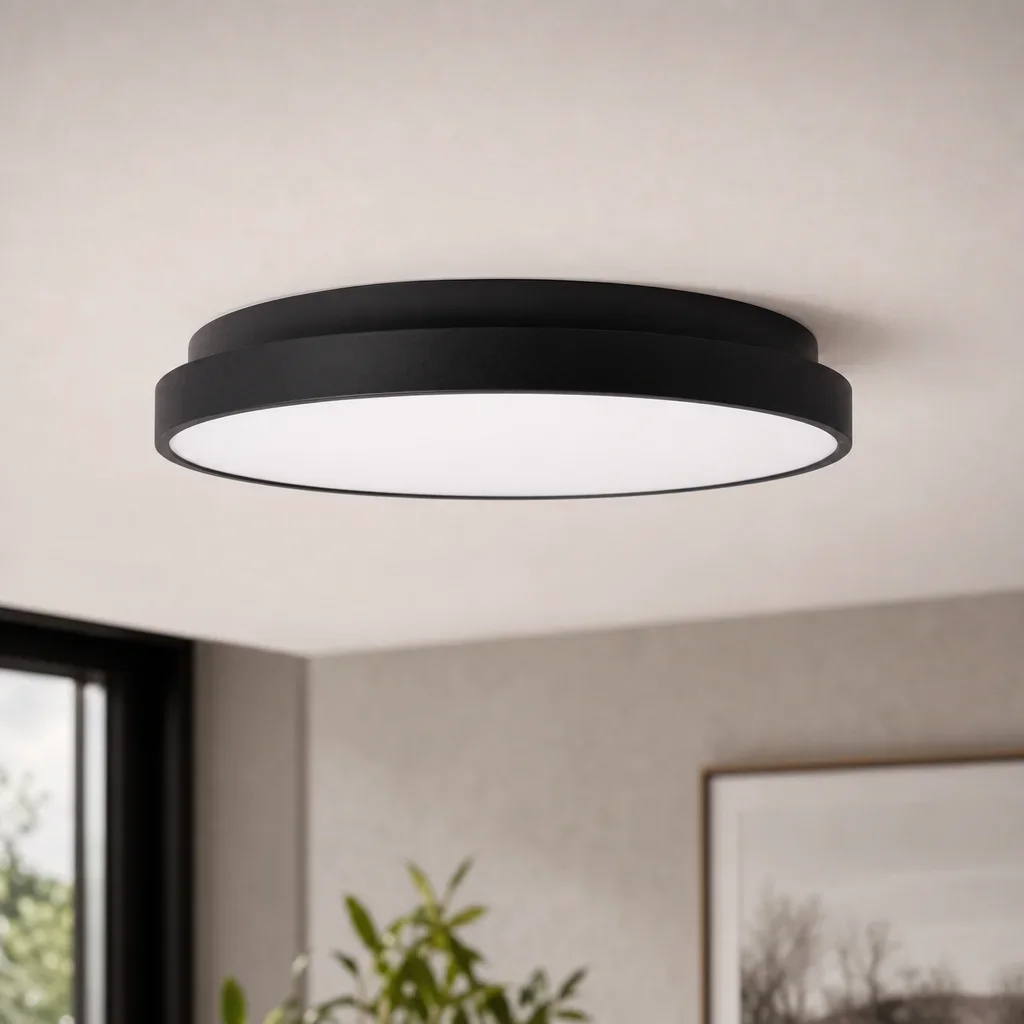 LED Wand- en Plafondarmatuur, 21–30W Instelbaar, Sensor, 3000K/4000K, IP44, Zwart