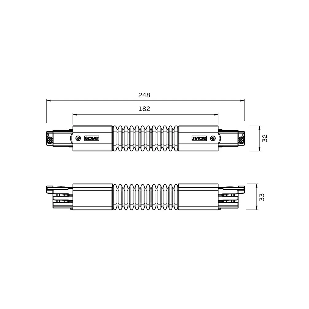 3-Fase Rails Flexibel Hoekstuk, Zwart