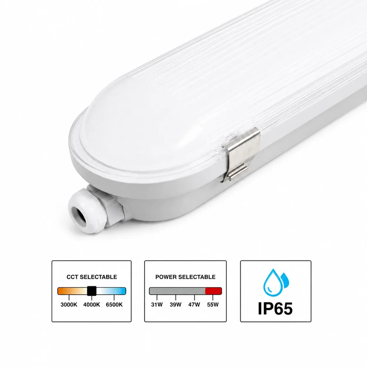LED Waterdicht Armatuur Pro+, 150 cm, 55W, 3000K/4000K/6500K, IP65