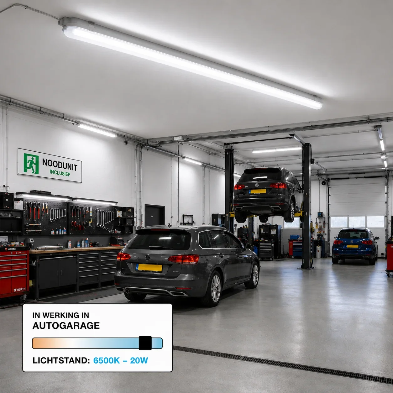 LED Waterdicht Armatuur Pro+ 120 cm, 20W, CCT, IP65, Noodunit