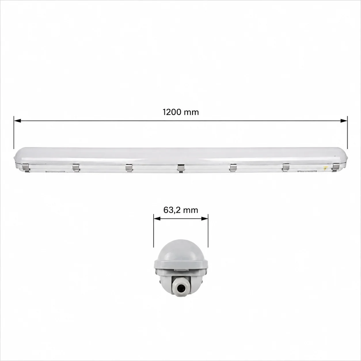 LED Waterdicht Armatuur Pro+, 150 cm, 29W, CCT, IP65, Noodunit