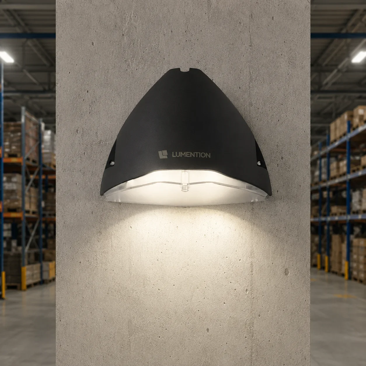 LED Industriële Wandlamp met Bewegingssensor, 20W, 4000K, IP65, IK10, Zwart