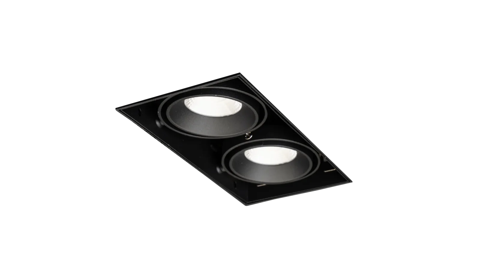 LED Inbouw Trimless Downlight, 2x10W, 2700K, Zwart, Fase Dimbaar