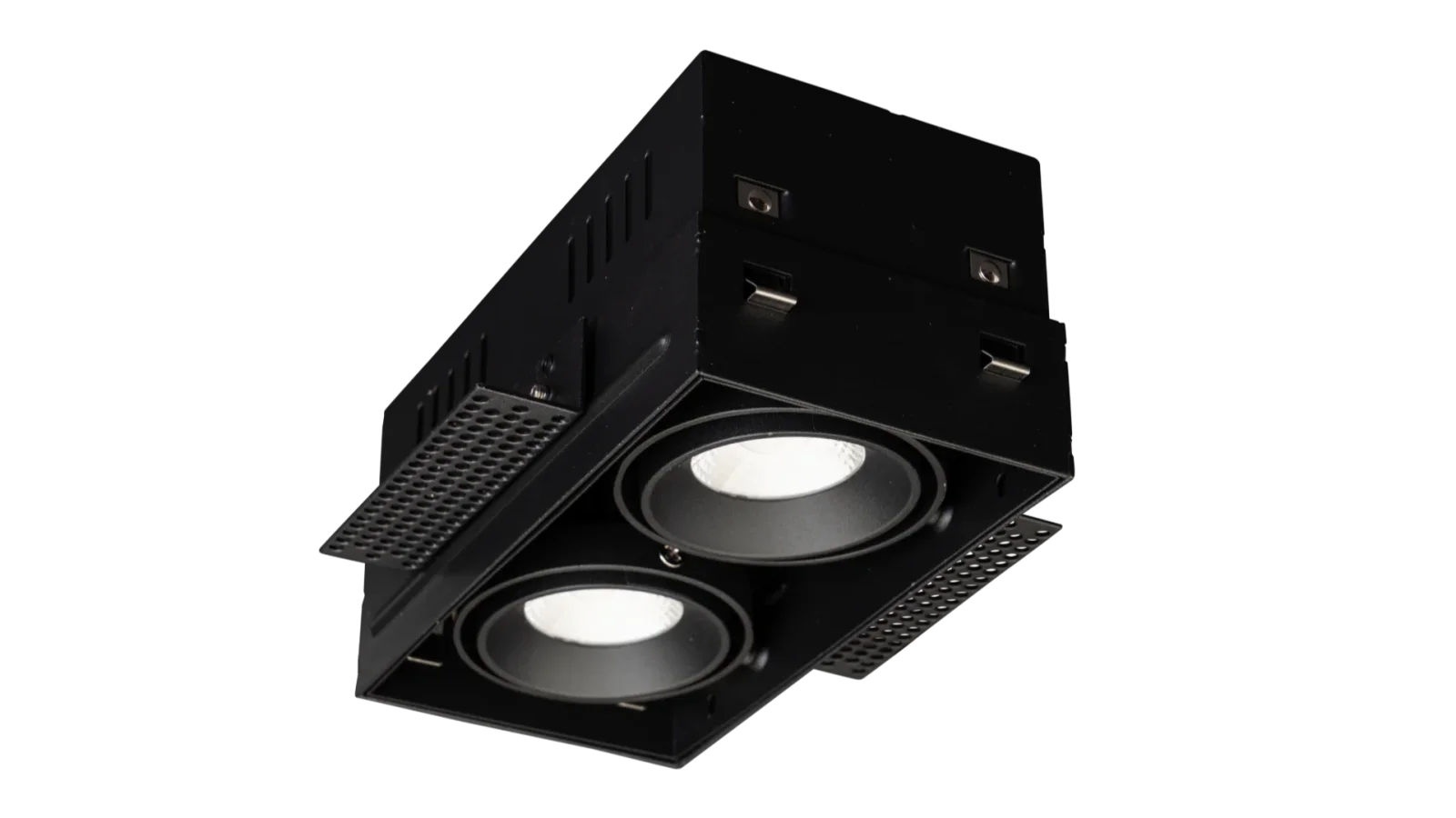 LED Inbouw Trimless Downlight, 2x10W, 2700K, Zwart, Fase Dimbaar
