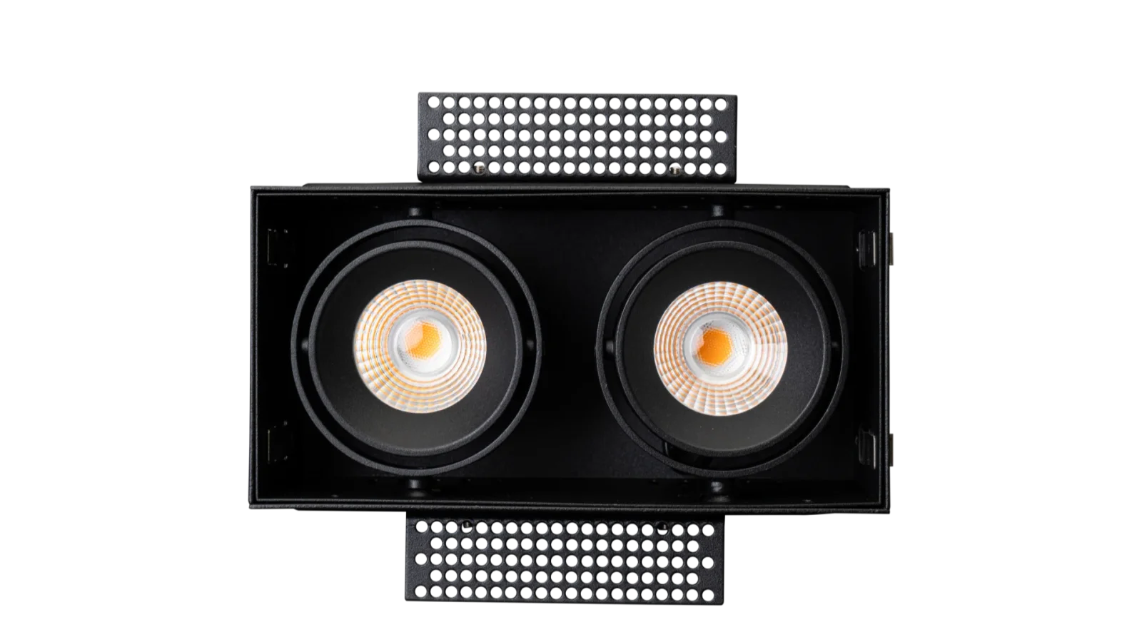 LED Inbouw Trimless Downlight, 2x10W, 2700K, Zwart, Fase Dimbaar