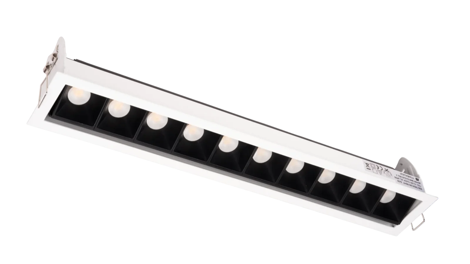 LED Inbouw Linear Downlight, 10x3W, 2700K, Wit