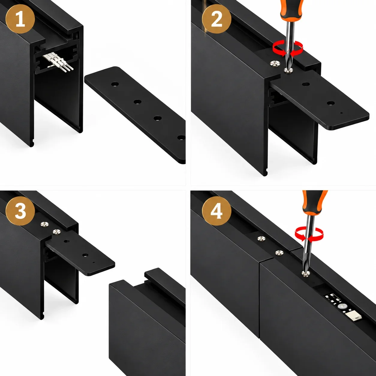 24V Track Rail Power Connector Plate