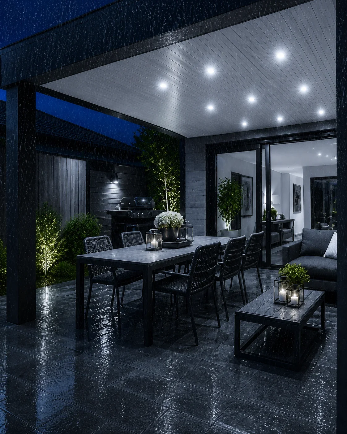 LED Verandaspot Set, 10x3W, 6500K, IP65, Dimbaar, Inclusief Trafo