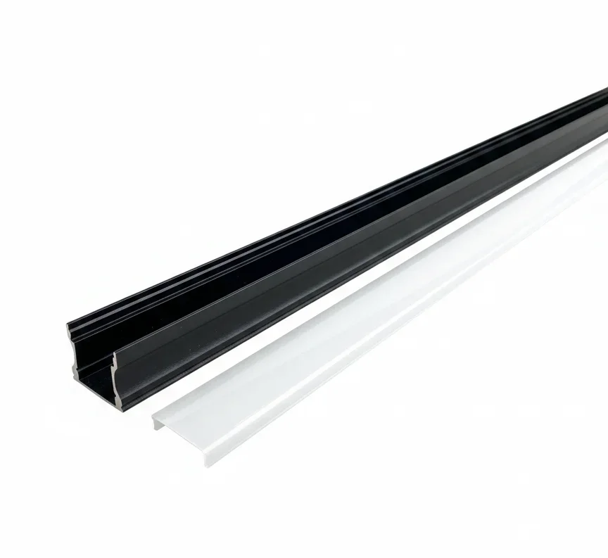 Aluminium U Profiel, 17x15mm, 2m, Zwart