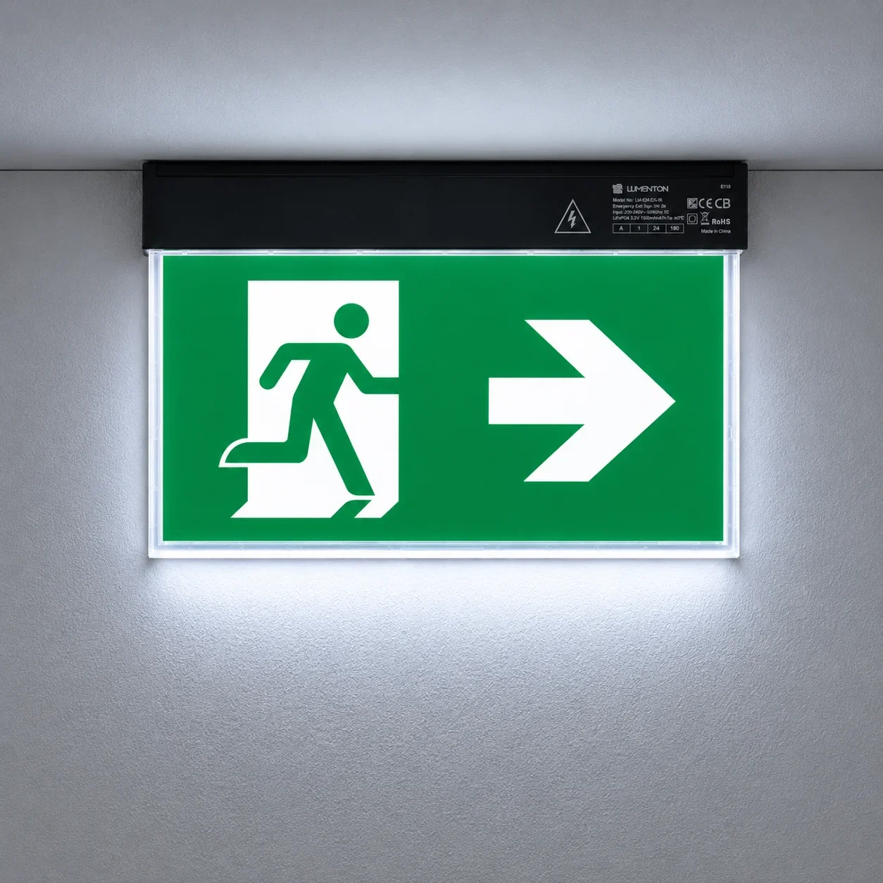 LED Nooduitgangsbord, Zwart, IP20