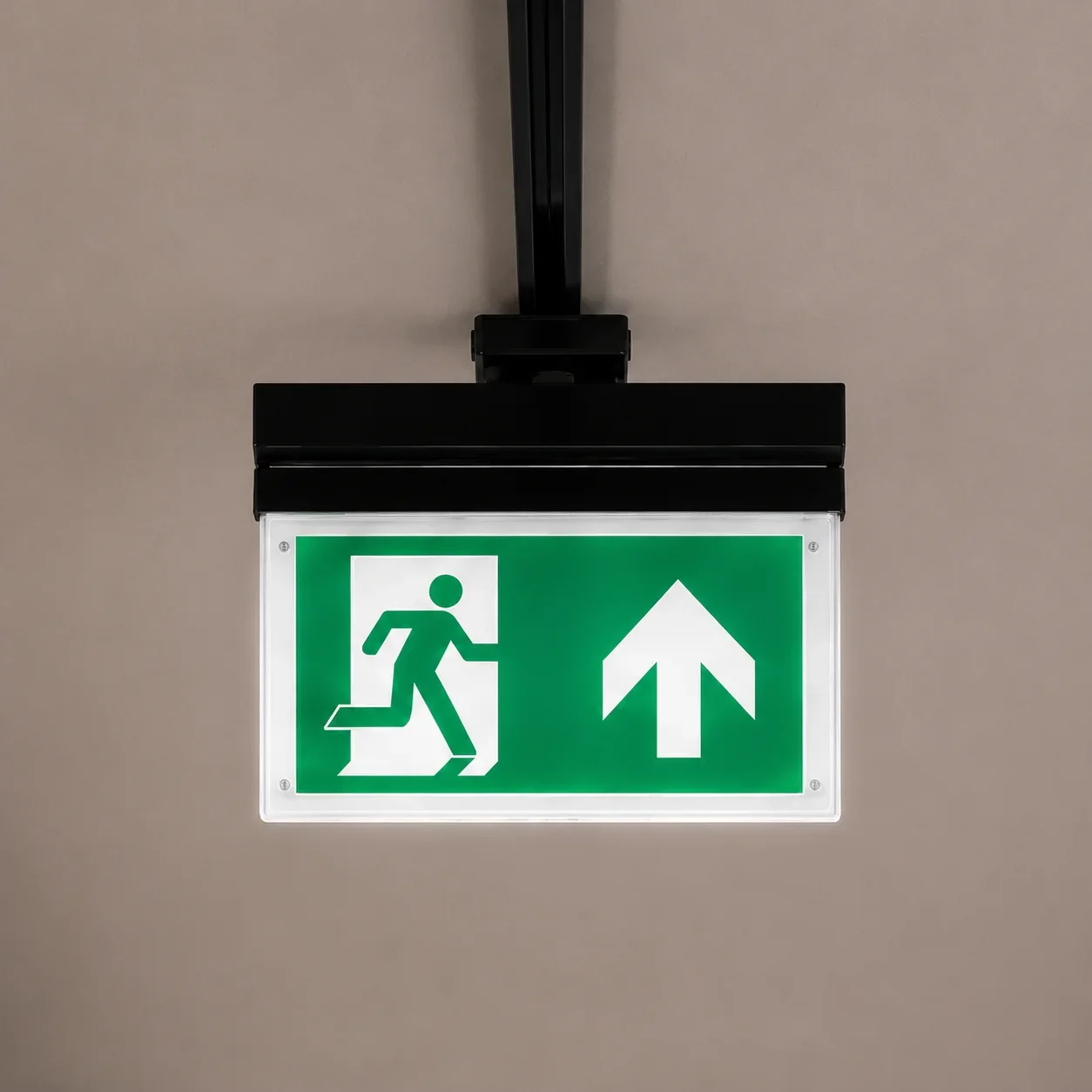LED Nooduitgangsbord, 3H, IP20, Zwart