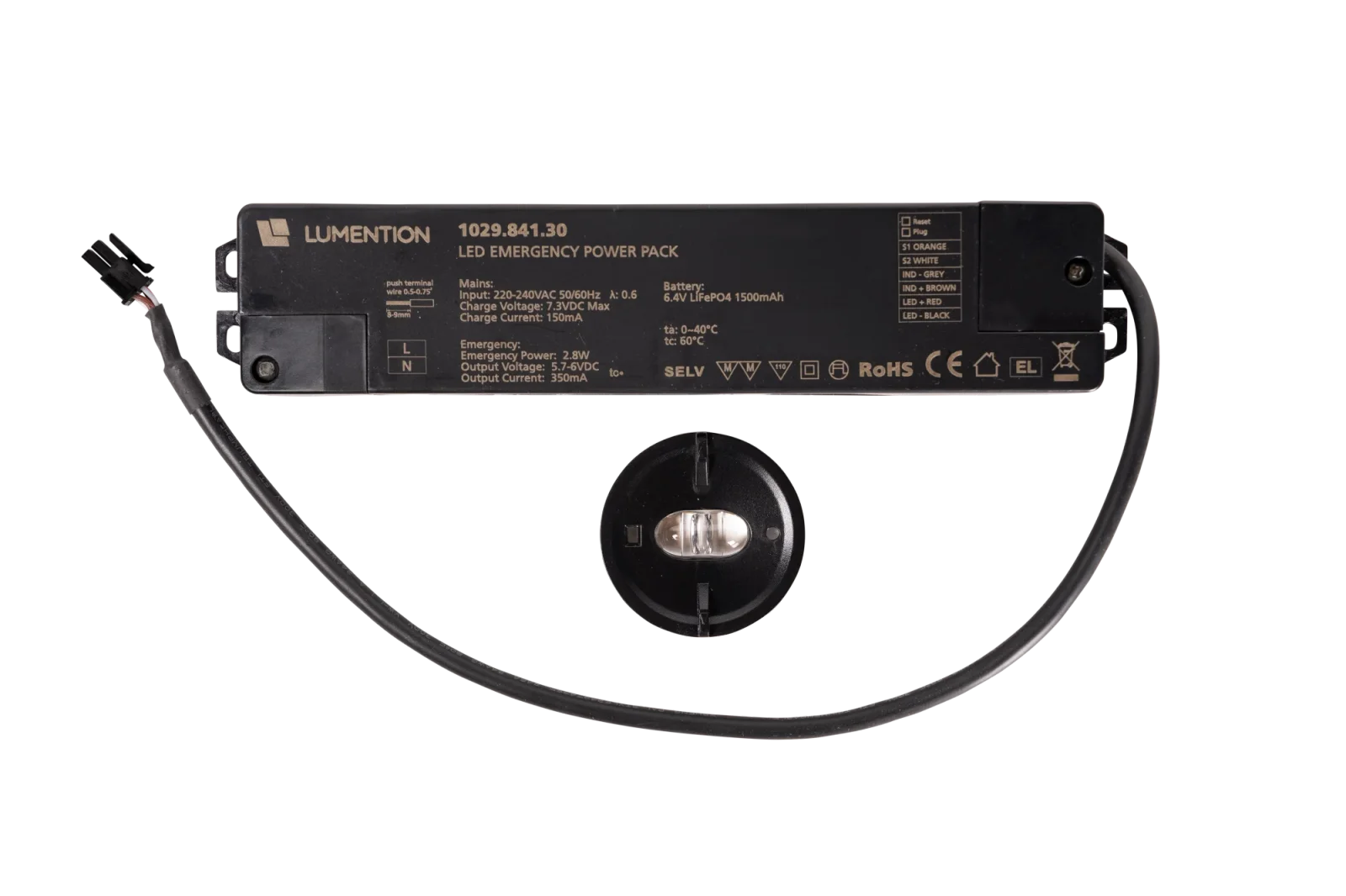 LED Noodverlichting Inbouw Spot, 3W, 6500K, IP20, Zwart