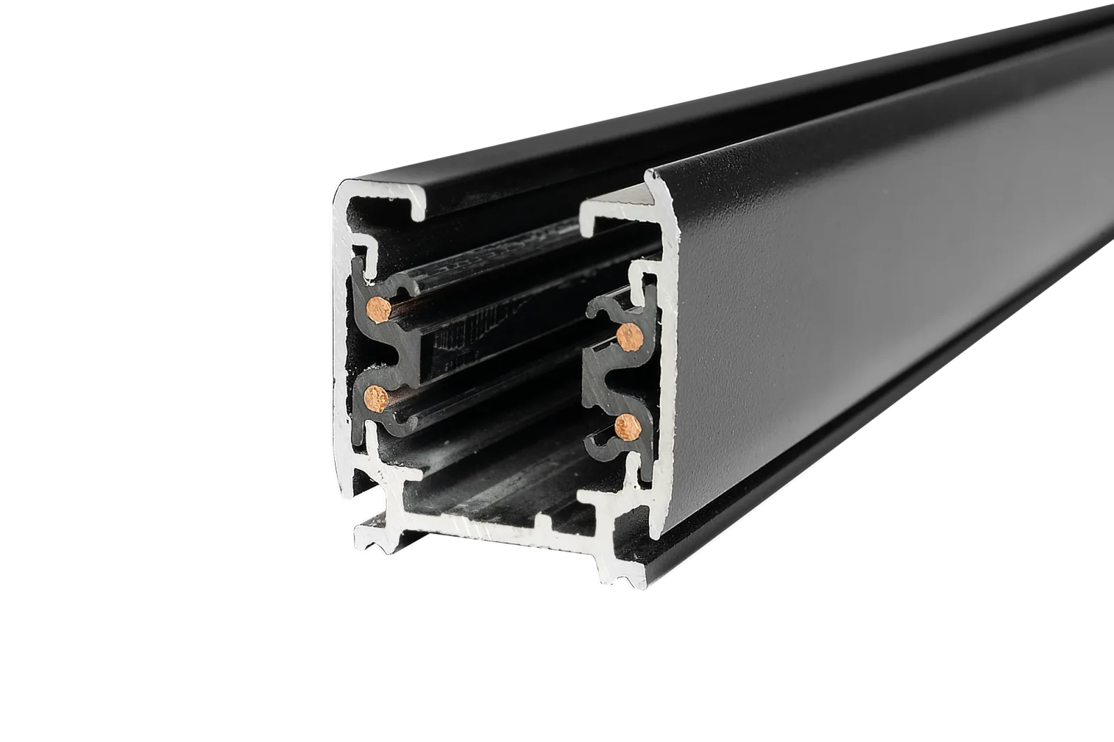 3-fase spanningsrail, 1000mm, Zwart