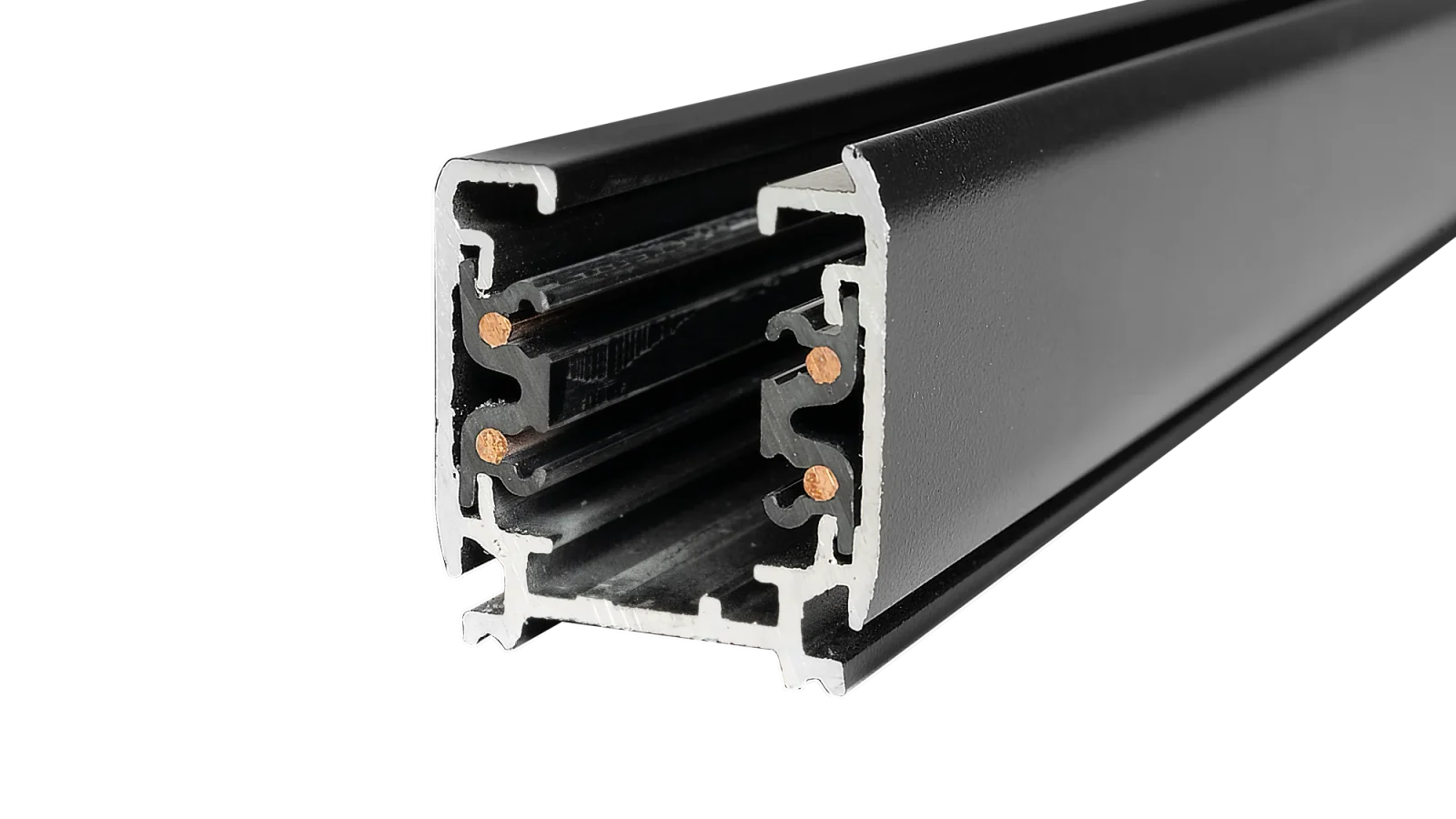 3-fase spanningsrail, 2000mm, Zwart