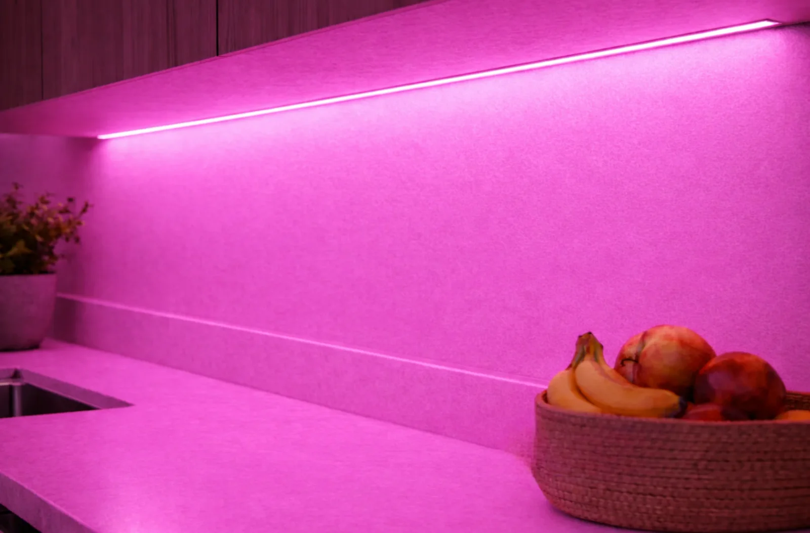 LED strip, 50 meter, Roze, COB Leds, High Voltage, 220V, IP65