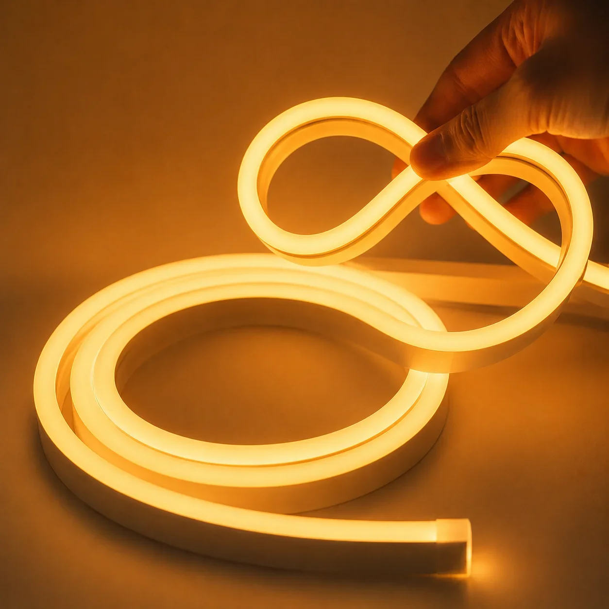 LED Neon Light, 220V, Amber, 20m, IP65