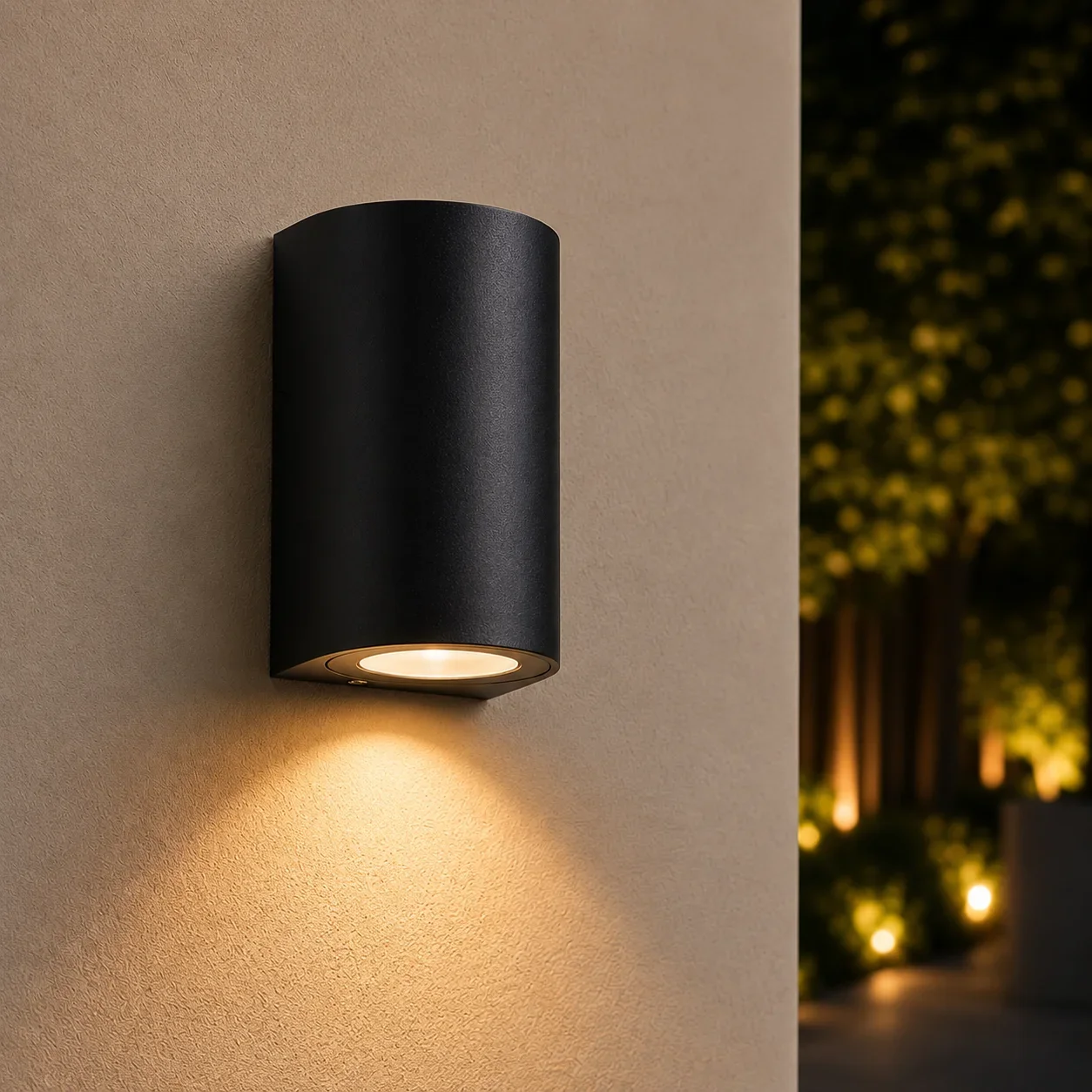 Moderne wandlamp, GU10 fitting, Aluminium, IP65, Zwart