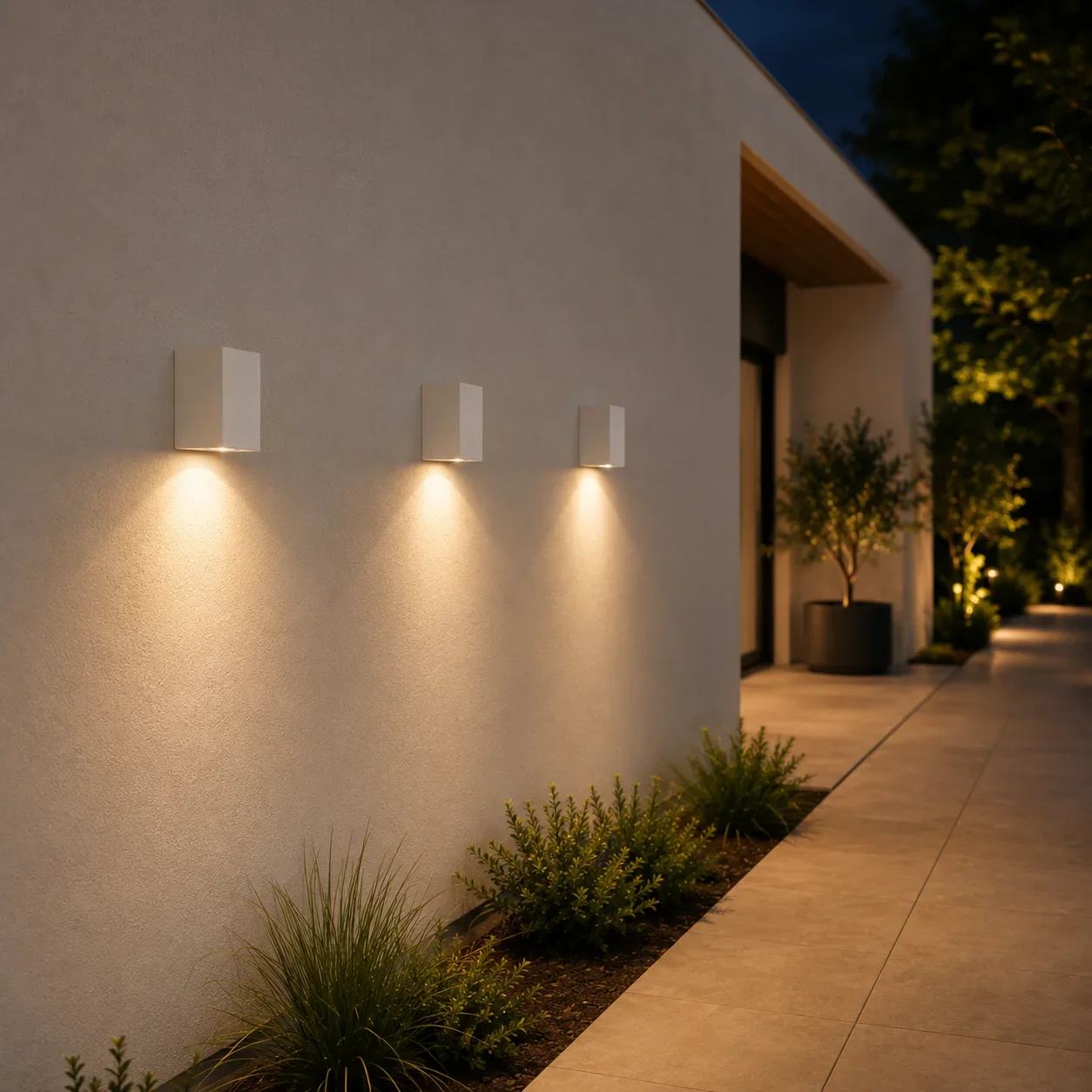 Moderne wandlamp, GU10 fitting, Aluminium, IP65, Wit