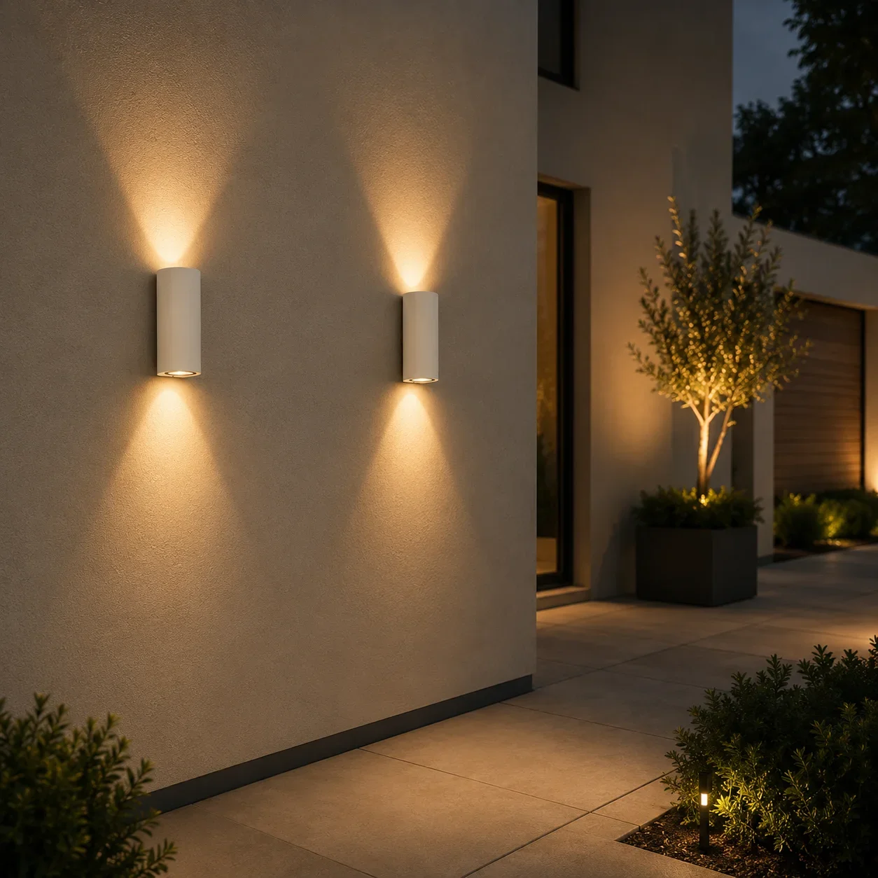 Moderne wandlamp wit, GU10 fitting, Aluminium, IP65