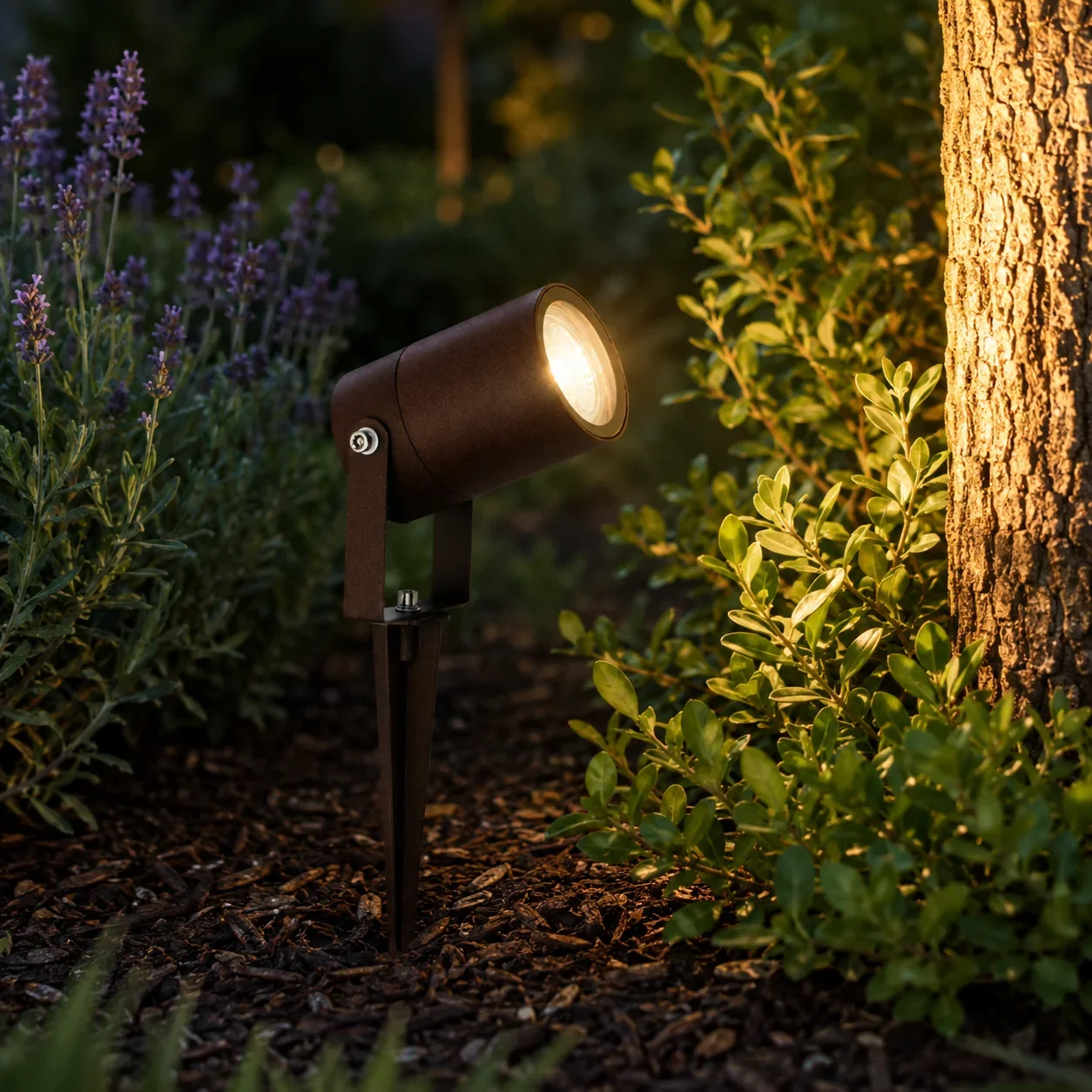 Buitenlamp prikspot, GU10 fitting, Aluminium, IP65, Corten