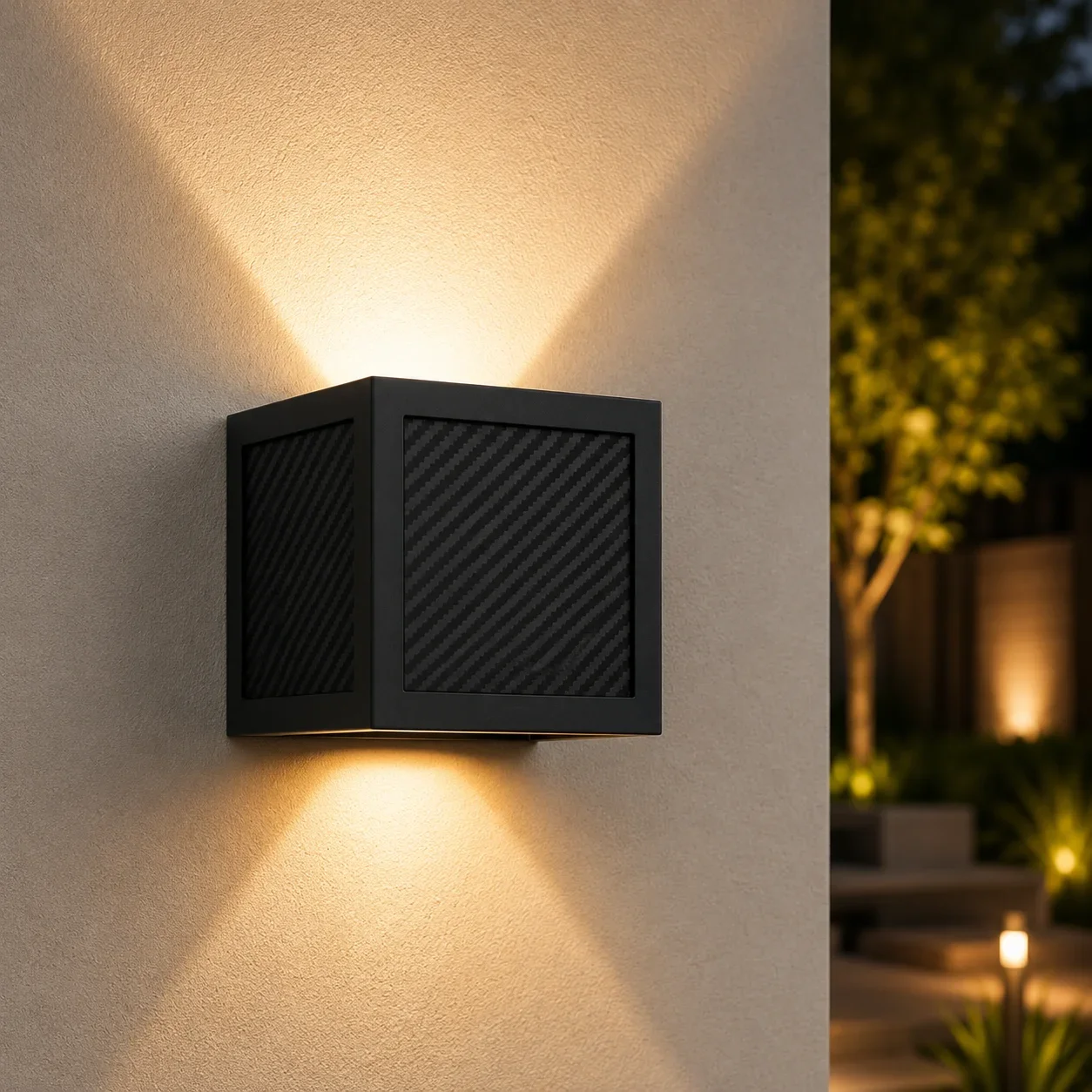 Moderne wandlamp Solar, 2x5W, CCT, Aluminium, IP65, Zwart