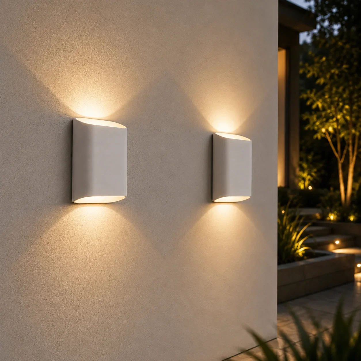 Moderne wandlamp wit, 2x5W, CCT, Aluminium, IP65