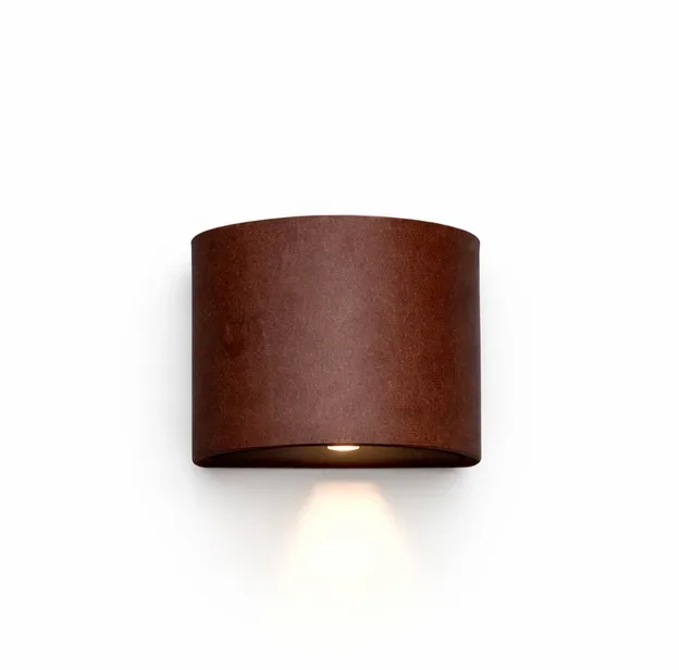 Moderne Ronde Wandlamp, Aluminium, Corten, 135x120mm