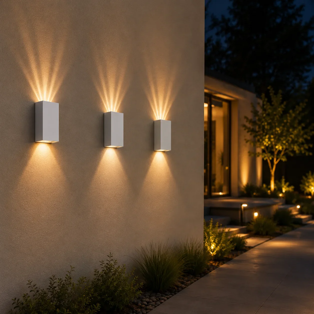 Moderne wandlamp wit, 10W, CCT, Aluminium, IP65