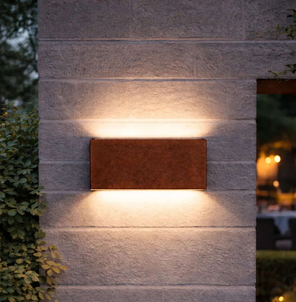 Moderne wandlamp corten, 2x5W, CCT, Aluminium, IP65