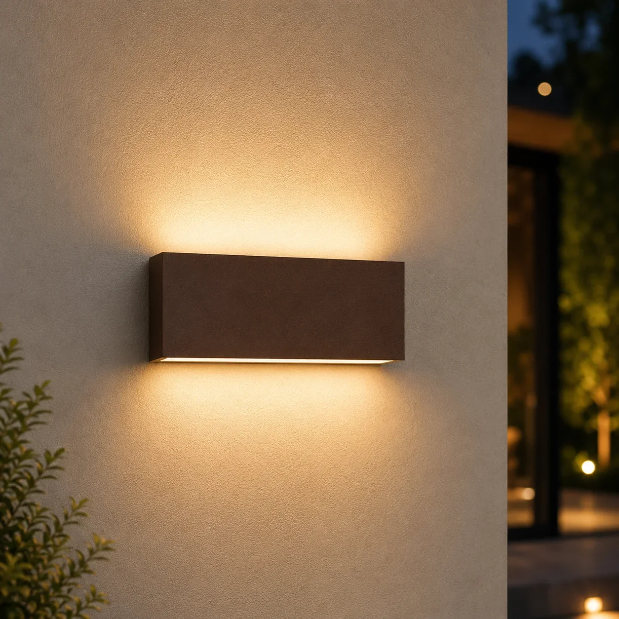 Moderne wandlamp corten, 2x5W, CCT, Aluminium, IP65
