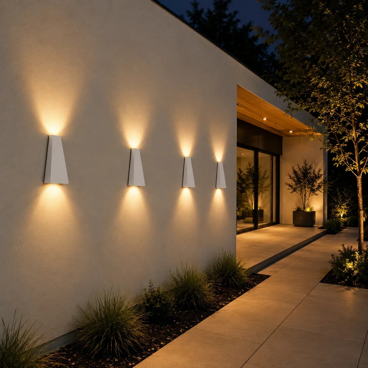 Moderne wandlamp wit, 2x3W, CCT, Aluminium, IP65