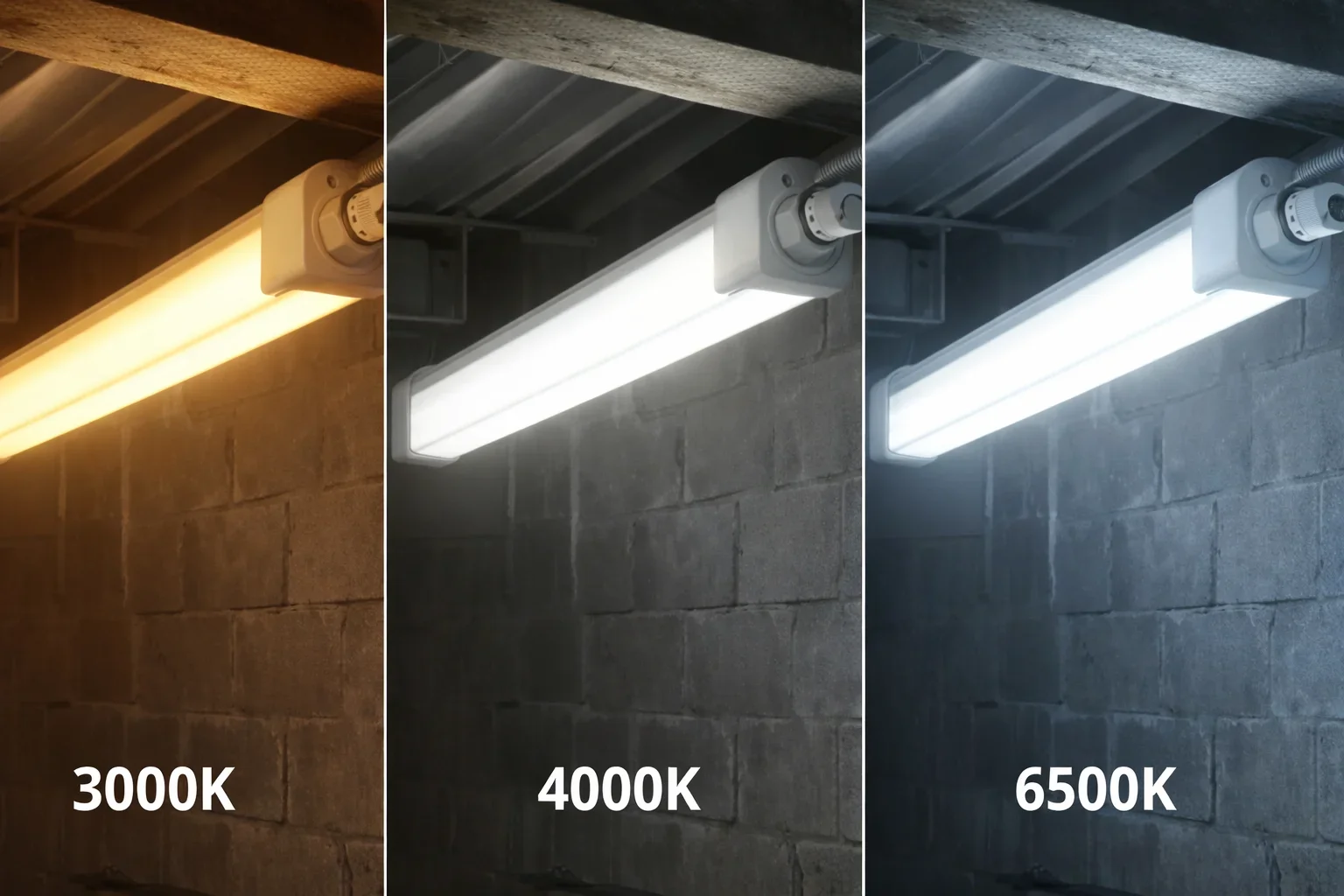 LED armatuur, waterdicht, 150cm, 50W, 6000lm, IP65, CCT