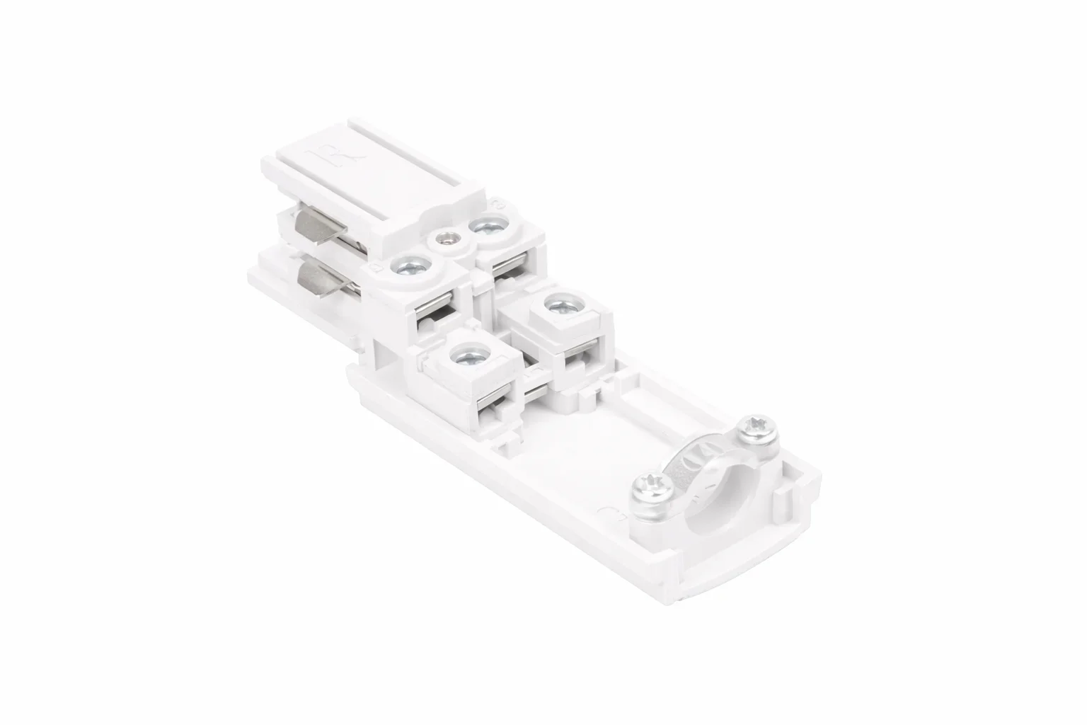 3-fase spanningsrail voedingsconnector, Rechts, Wit