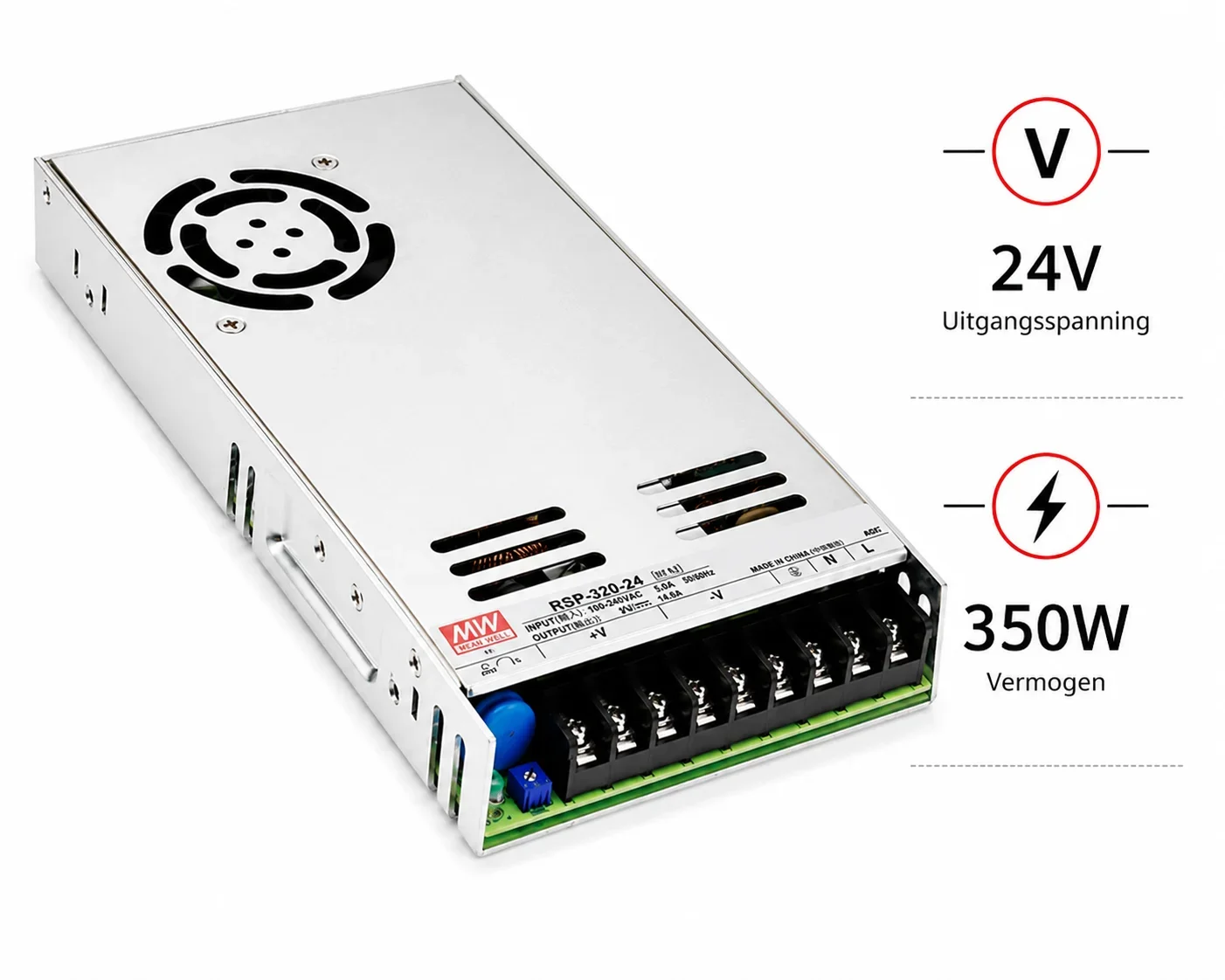 MEAN WELL Inbouwnetvoeding, 24V, 350W