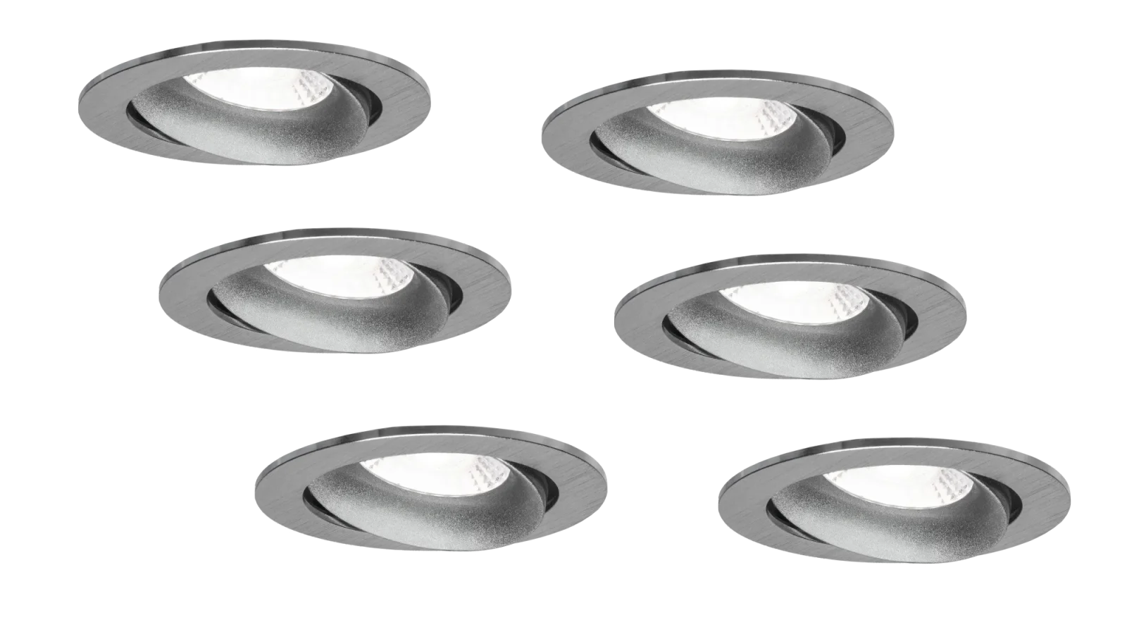 LED Inbouwspot Armatuur Set, Ø85xH22 mm, Boorgat Ø70 mm, 6 stuks