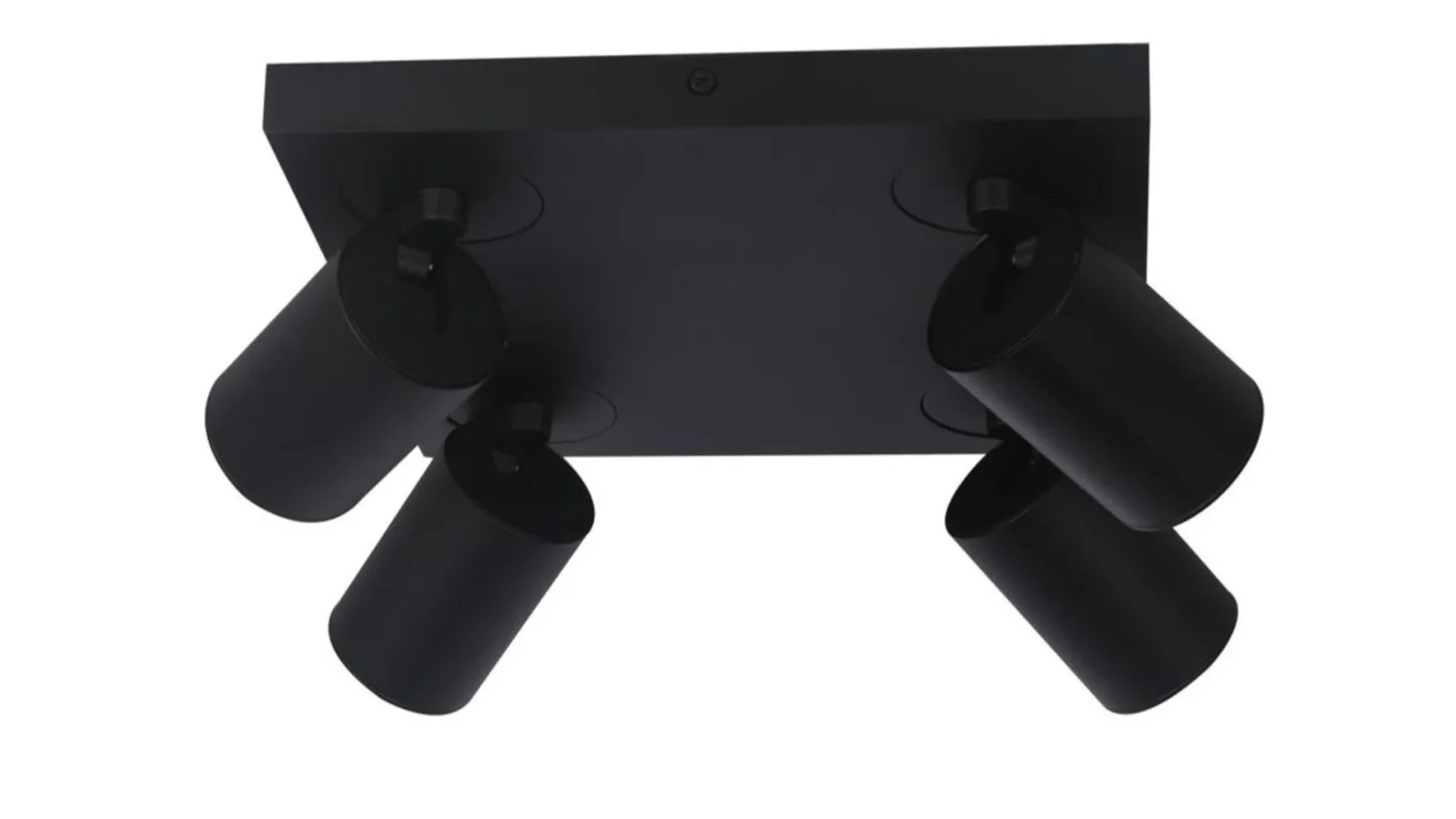 LED Plafondspot vierkant, Opbouw, 4-Lichts, Kantelbaar, Dimbaar, GU10, Zwart